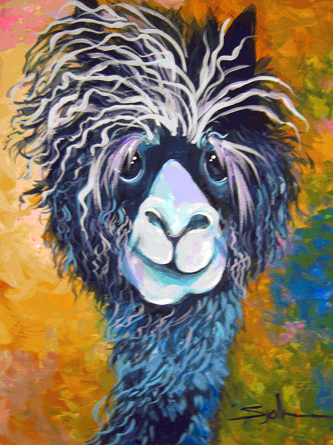 Alpaca Punked Painting by Patty Sjolin