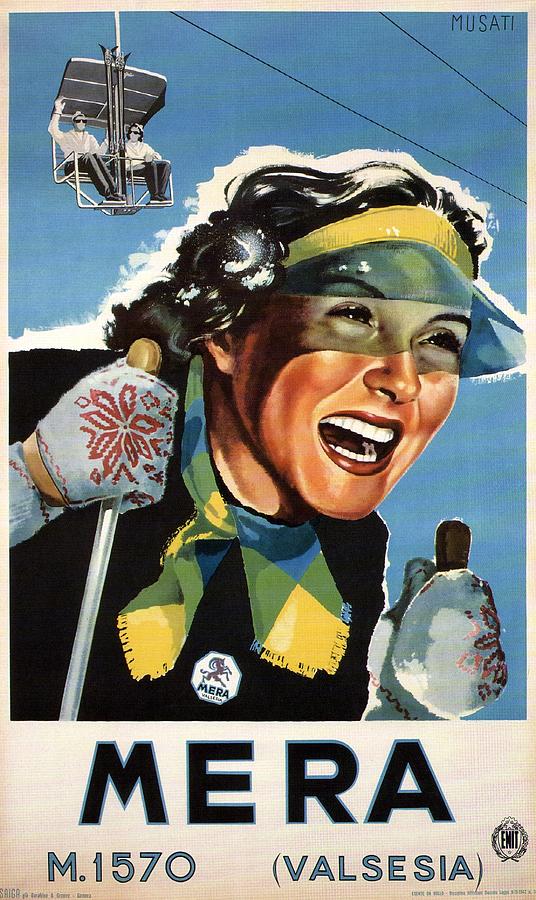 Alpe Di Mera, Valsesia - Retro travel Poster - Vintage Poster Mixed Media by Studio Grafiikka