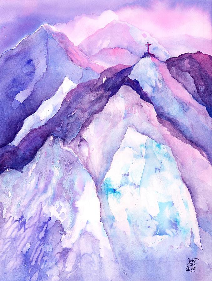 Alpenglow in the Alps Painting by Sabina Von Arx