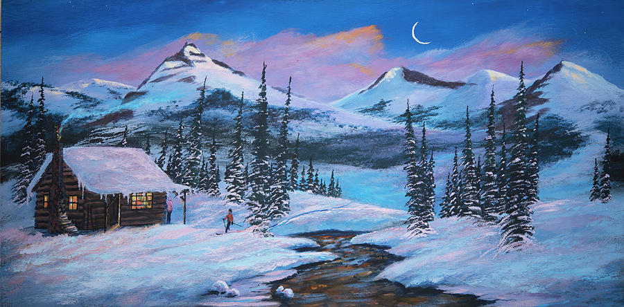 Alpenglow Winter Adventure 8 Painting by Michael Scott