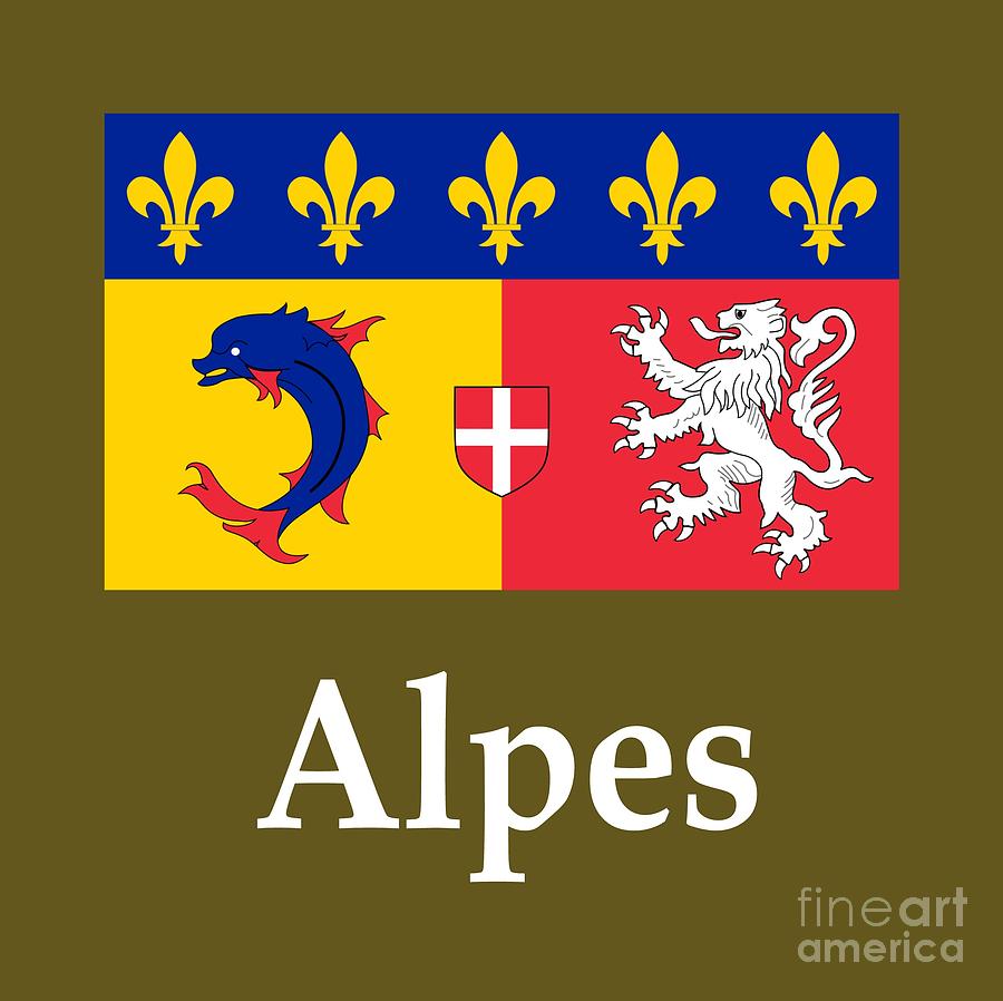 Flag Mixed Media - Alpes, France Flag And Name by Frederick Holiday