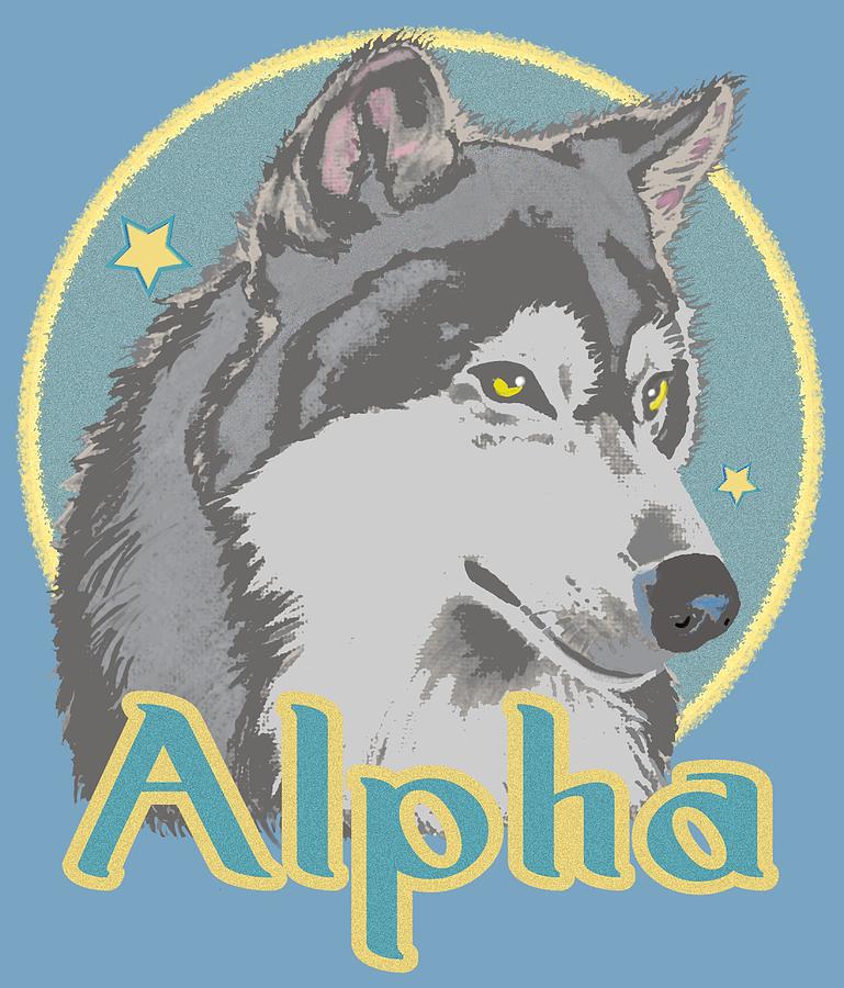 Alpha Wolf Mixed Media by J L Meadows