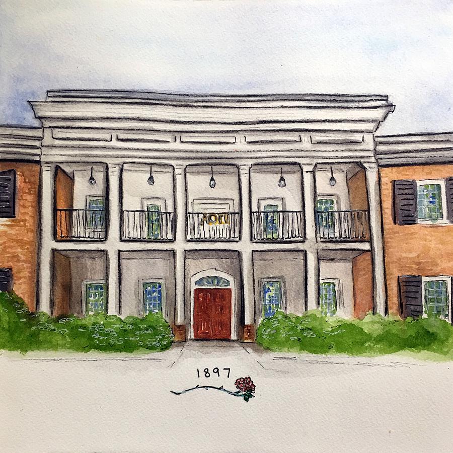 University Of Alabama Painting - Alpha Omicron Pi by Starr Weems