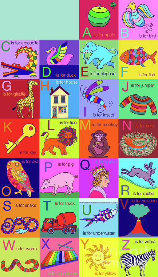 Alphabet for children Painting by Jane Tattersfield