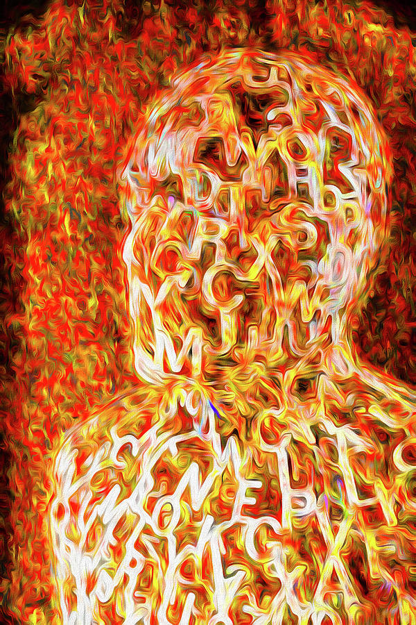 Alphabet Man Series #1 Digital Art by Dennis Cox