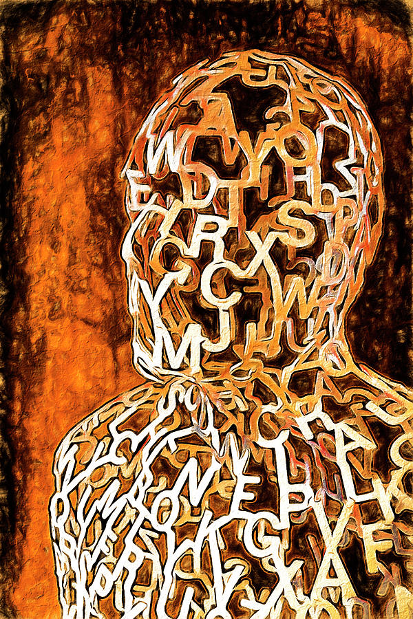 Alphabet Man Series #3 Digital Art by Dennis Cox