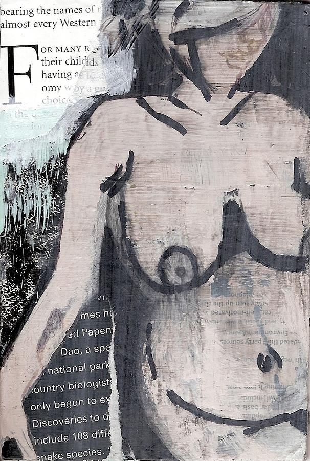 Alphabet nude F Painting by Joanne Claxton