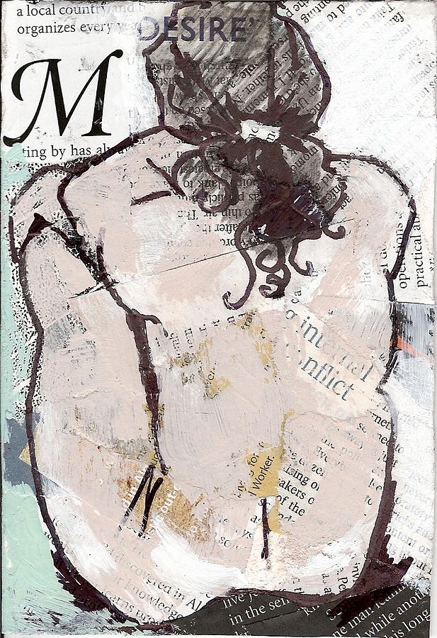 Alphabet nude M Painting by Joanne Claxton