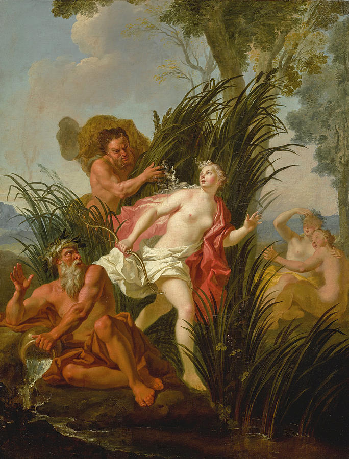 Alpheus pursuing Arethusa Painting by Circle Of Antoine Coypel