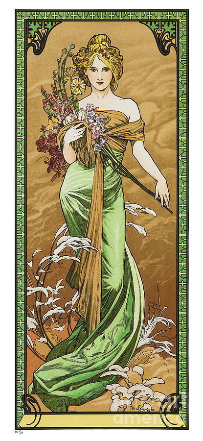 Alphonse Mucha - Spring Painting by Pablo Romero - Fine Art America