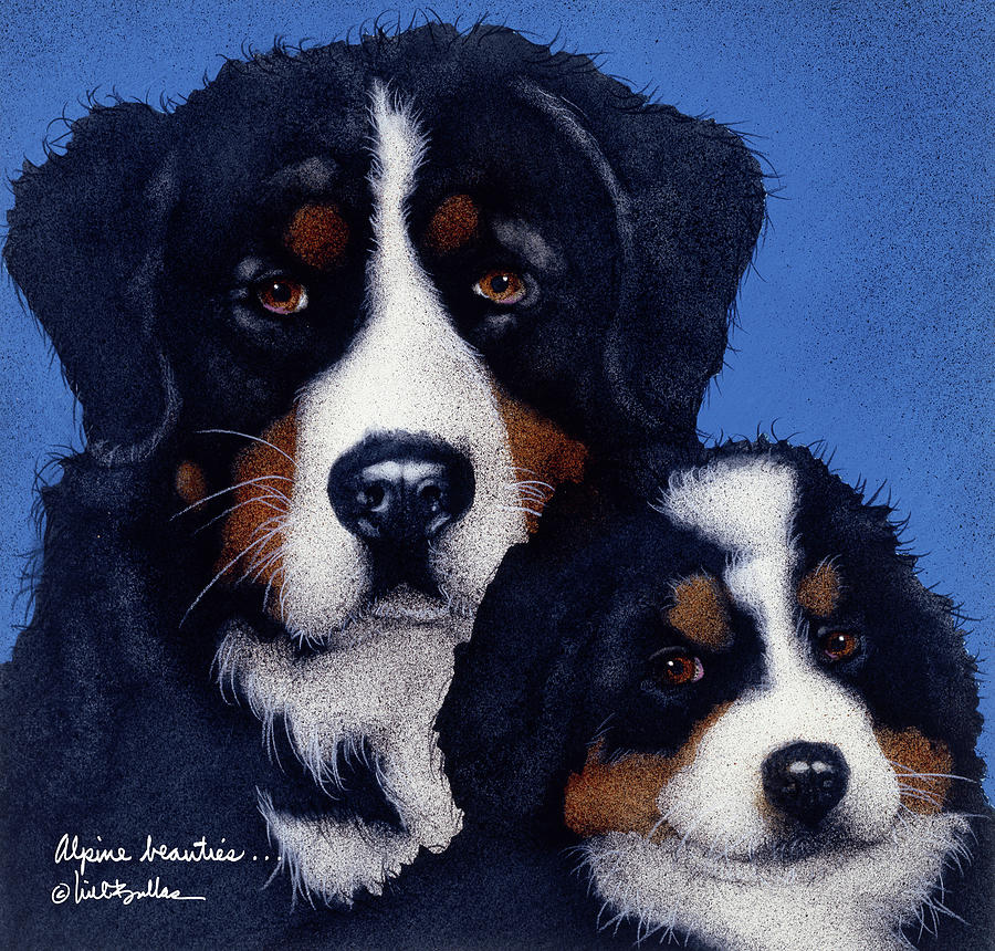 Dog Painting - Alpine beauties... by Will Bullas