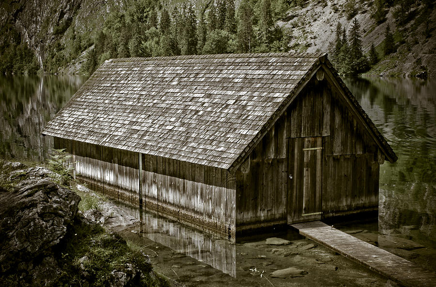 Alpine Boat Hut Photograph by Frank Tschakert
