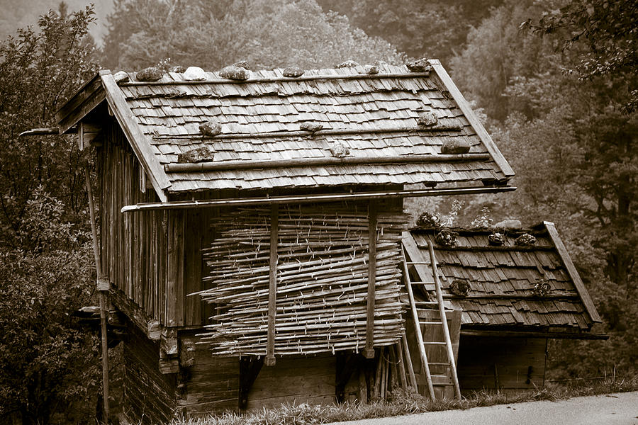 Barn Photograph - Alpine Hut by Frank Tschakert