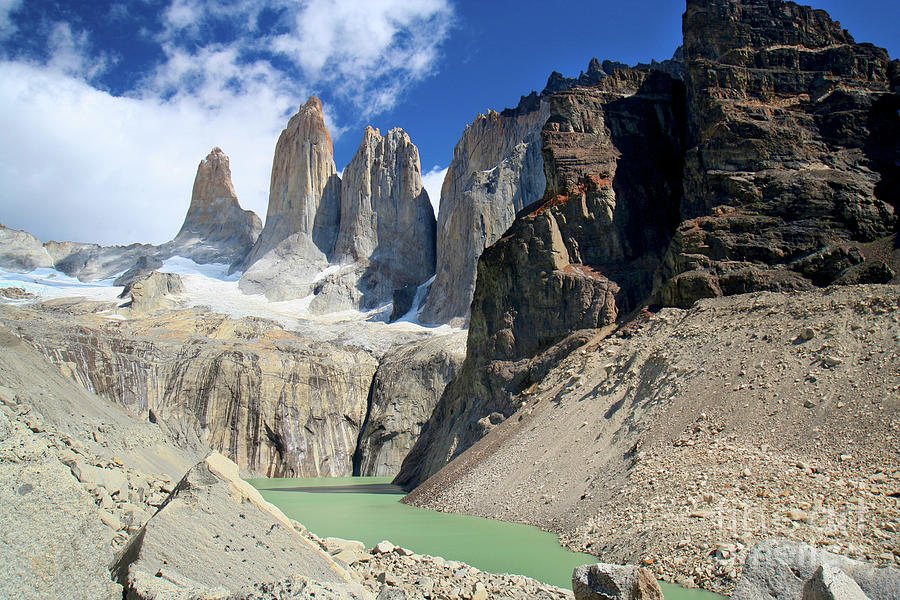 Alpine Lake and Torres del Paine in Patagonia Photograph by Bruce Block