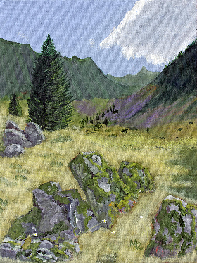 Alpine Meadow Painting by Mike Robles
