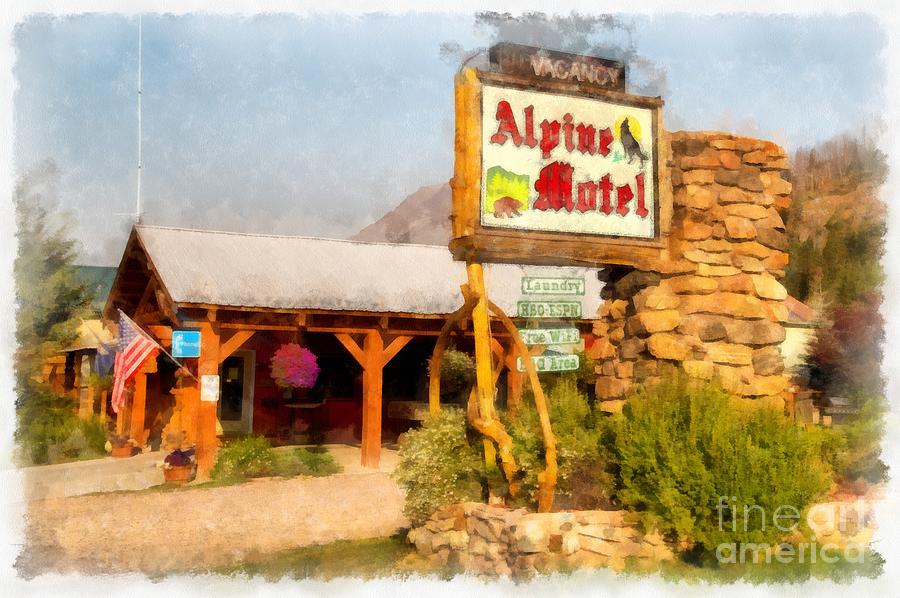 Alpine Motel Vintage Roadside Oasis Yellowstone Photograph by Edward Fielding