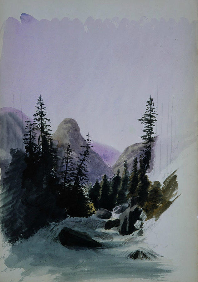 Alpine View, Murren Drawing by John Singer Sargent
