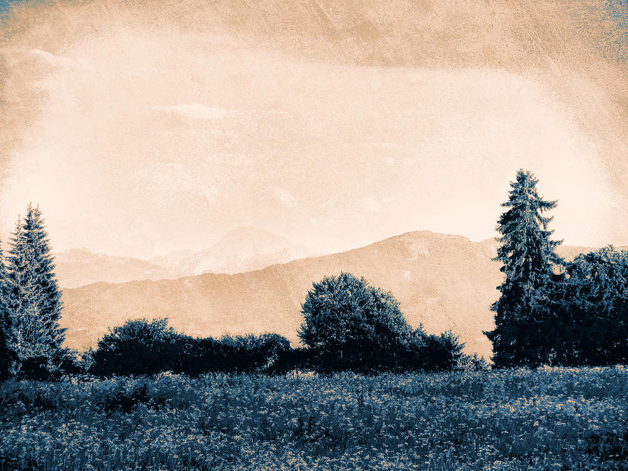 Vintage Photograph - Alpine Western by Antique Images 