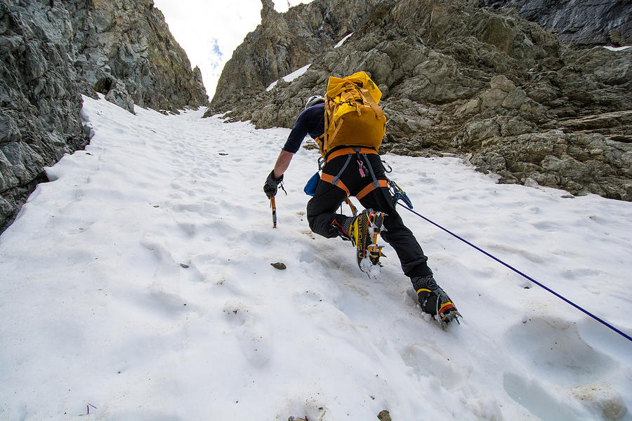 Alpinist Climbing The Sickle Courloir Photograph By Elijah Weber Pixels