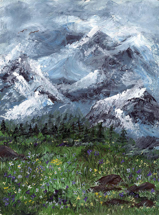 Alps Painting by Donna Blackhall