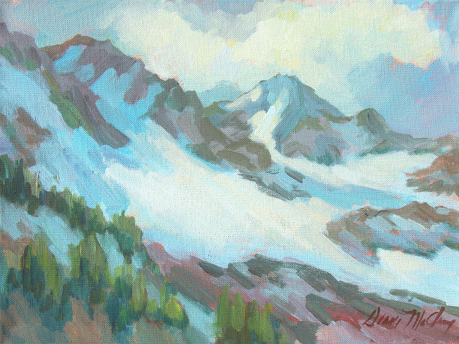 Alps in Switzerland Painting by Diane McClary