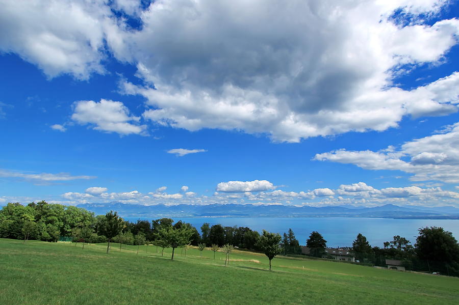 Alps mountain and Geneva lake, Switzerland Photograph by Elenarts - Elena Duvernay photo