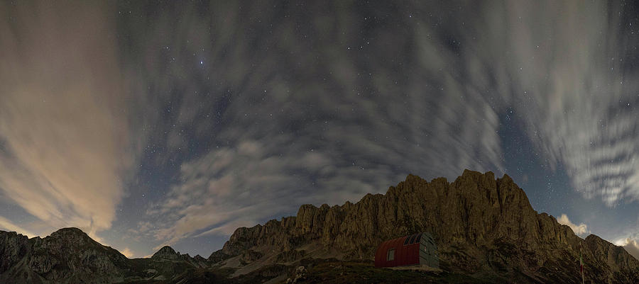 Mountain Photograph - Alps with the nightsky by Nicola Aristolao