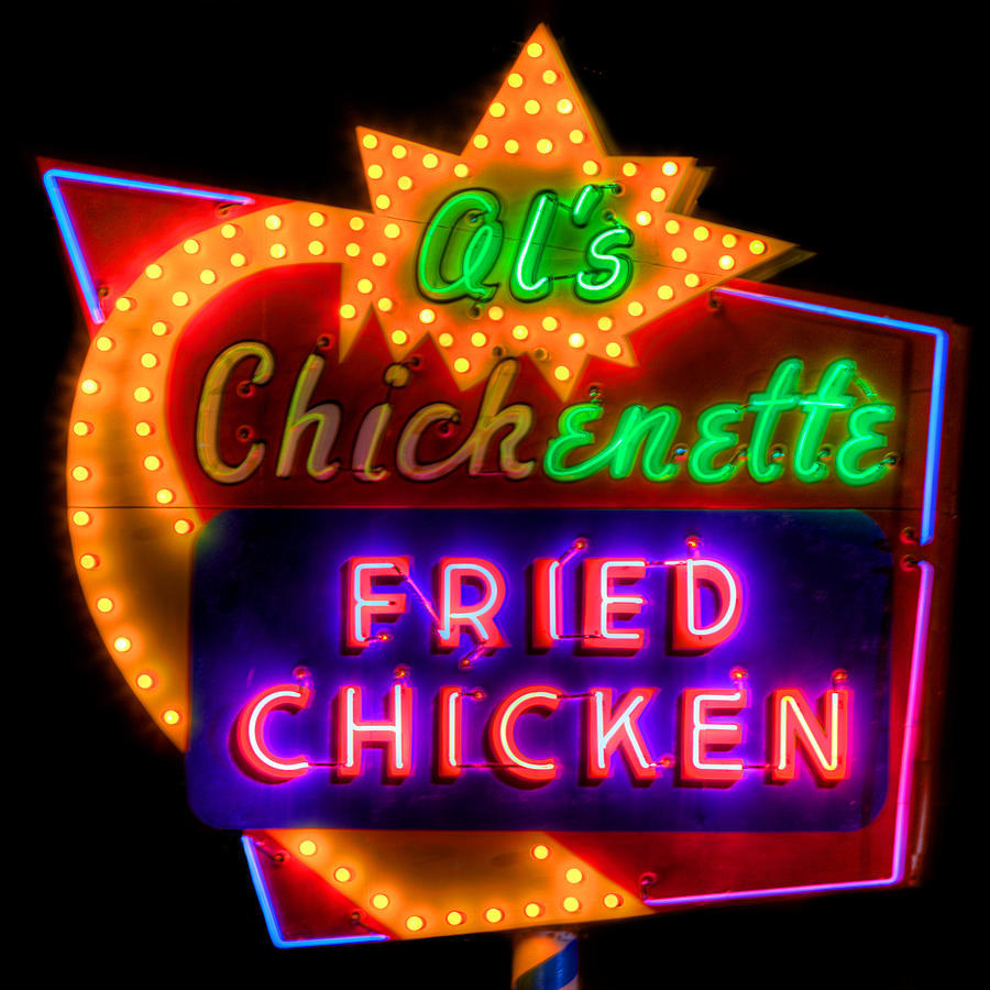 Sign Photograph - Als Chickenette by Thomas Zimmerman