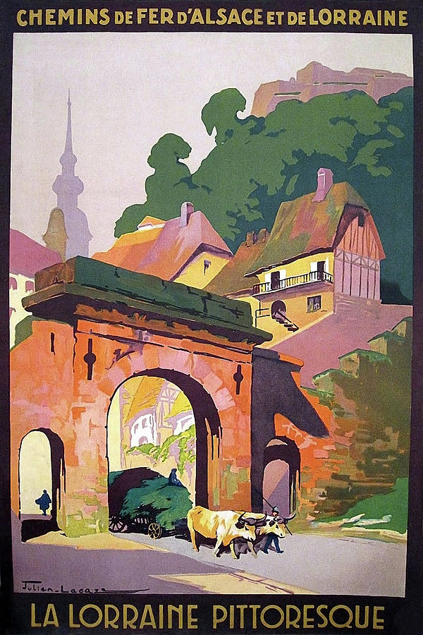 Alsace, Lorraine, France, vintage travel poster Painting by Long Shot