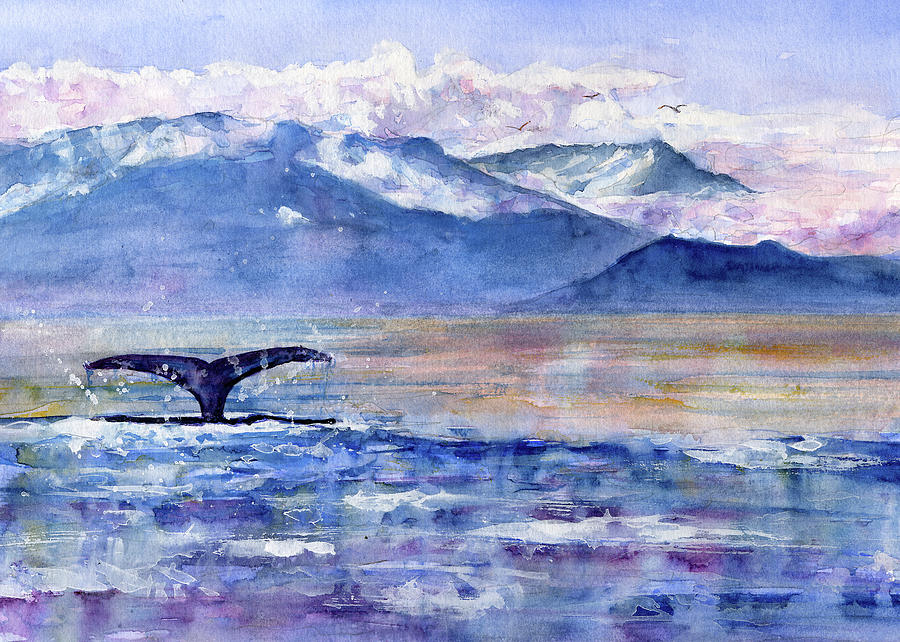 Alaskan Landscape on Water Painting by John D Benson