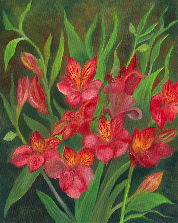 Alstroemeria Painting by FT McKinstry