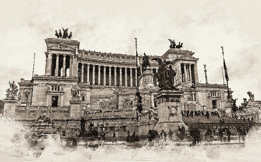 Altar of the Fatherland, Rome - 03 Painting by AM FineArtPrints