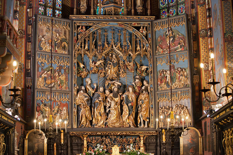 Altarpiece by Wit Stwosz in St. Marys Basilica in Krakow Photograph by Artur Bogacki