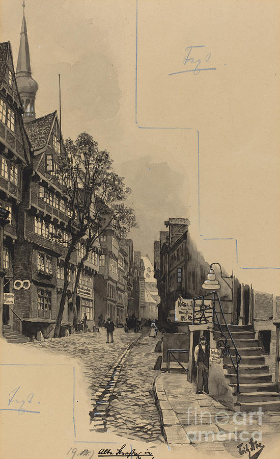 Alte Strasse Drawing by Fritz Stoltenberg