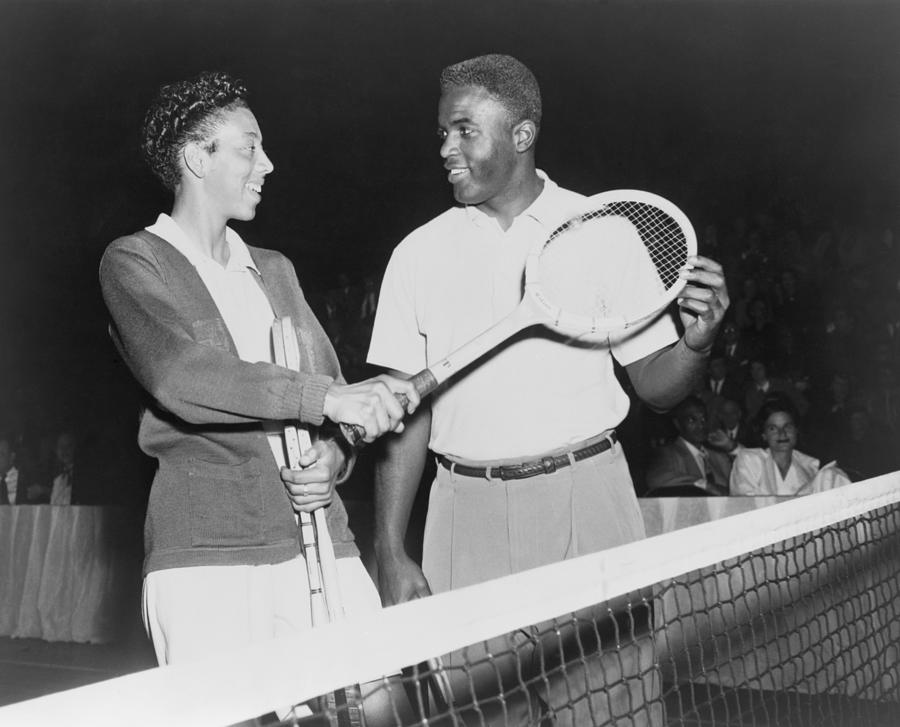 Portrait Photograph - Althea Gibson 1927-2003 And Jackie by Everett