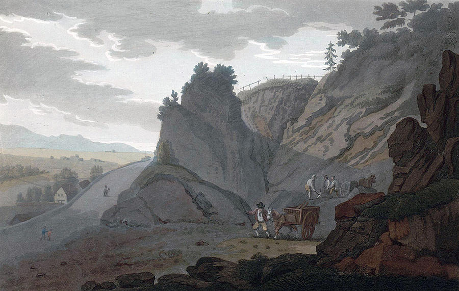 Alum Mine at Egeberg Drawing by John William Edy