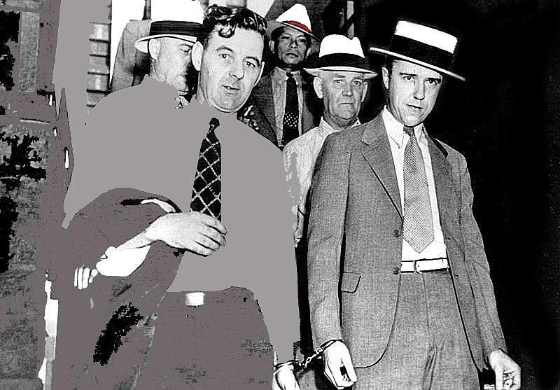 Alvin Karpis escorted to court for kidnapping St. Paul Minnesota 1936, color added 2015 Photograph by David Lee Guss