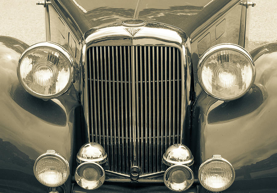 Alvis Vintage Sportscar Grille And Headligts Photograph