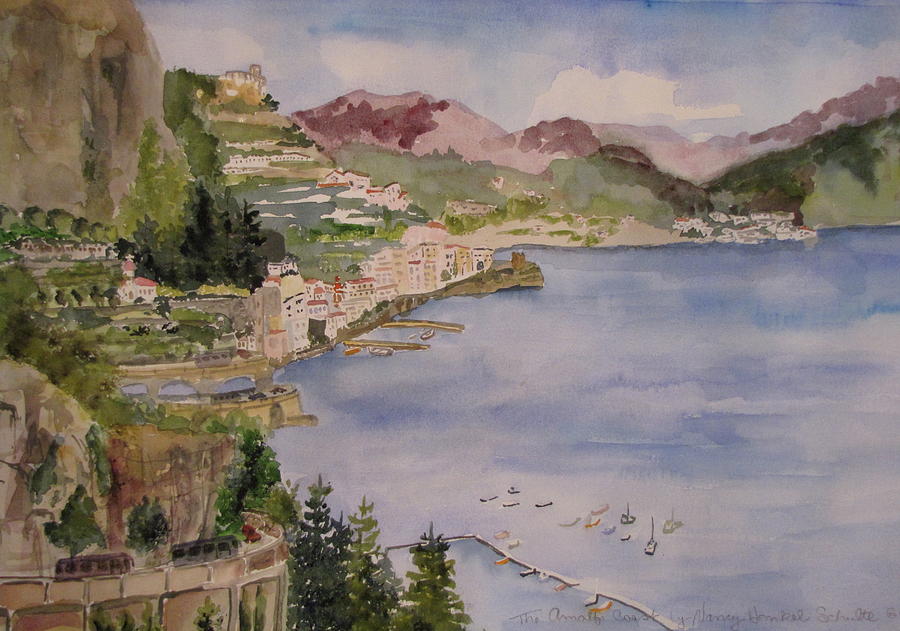 Amafi Coast Painting by Nancy Henkel Schulte