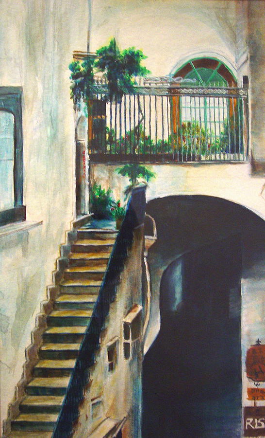 Amalfi Alley Painting by Bonnie Peacher
