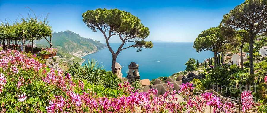 Amalfi Coast from Villa Rufolo gardens in Ravello, Campania, Ita Photograph by JR Photography