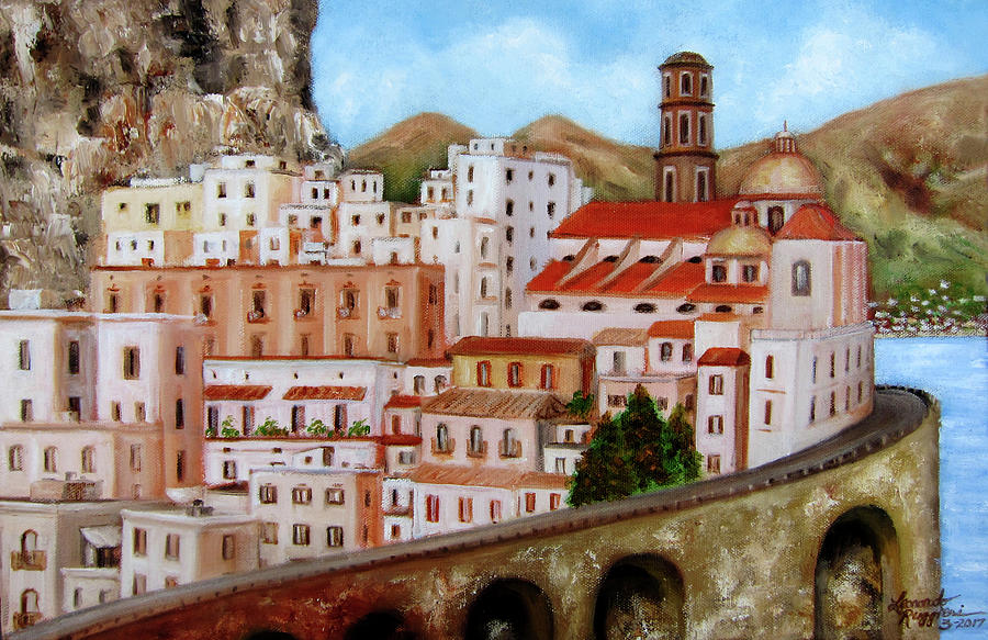 Amalfi Coast Painting by Leonardo Ruggieri