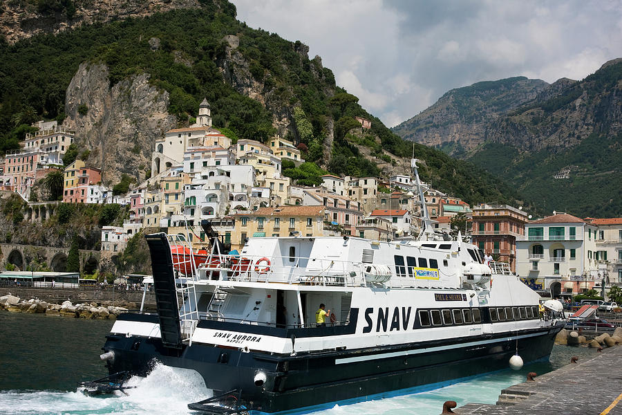 Amalfi Ferry Boat Photograph by Sally Weigand