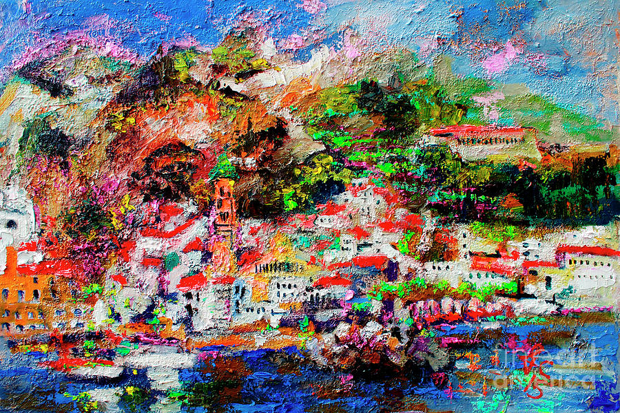 Amalfi Impression Travel Italy Painting by Ginette Callaway