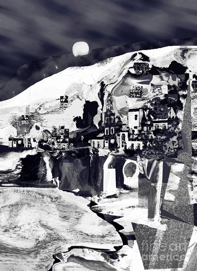 Amalfi Love Under the Moon Digital Art by Zsanan Studio