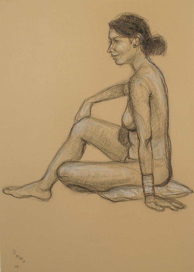 Nude Drawing - Amanda  1 by Donelli  DiMaria