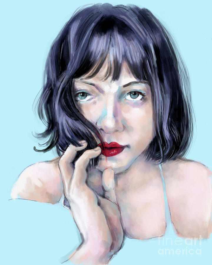 Portrait Digital Art - Amanda by Lora Serra Portrait Digital Art - Amanda by Lora Serra