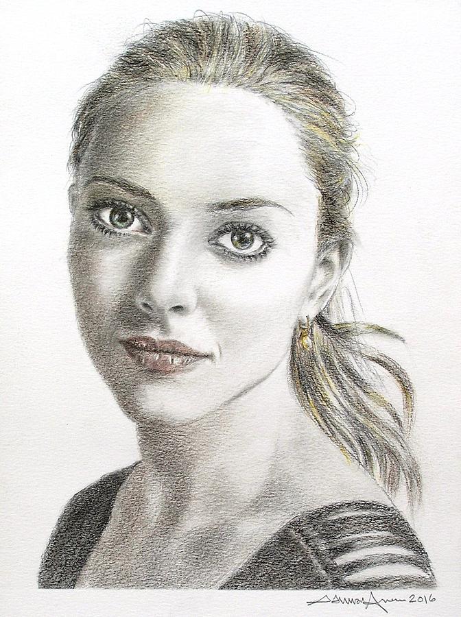 Portrait Drawing - Amanda Seyfried by Salman Ameer