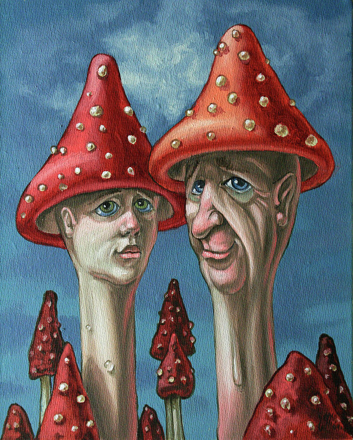 Mushroom Painting - Amanitas by Victor Molev