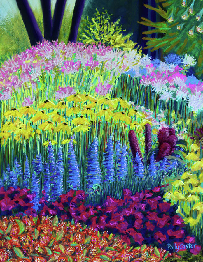 Amaranth in the Gardens at Hollandia Painting by Polly Castor